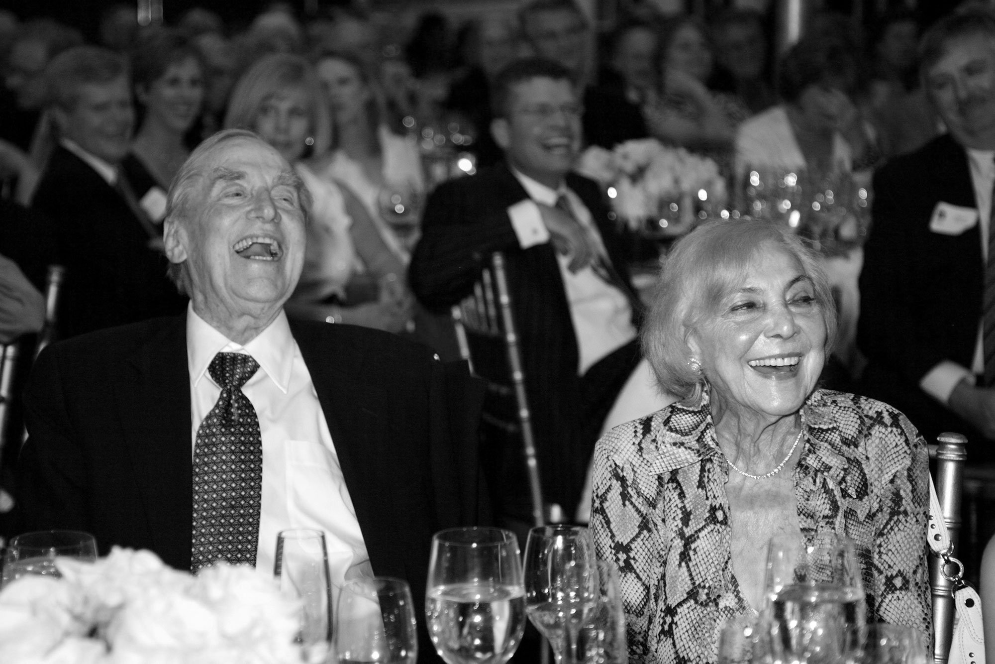 Bernard and Audre Rapoport at B's 90th birthday party in 2007.