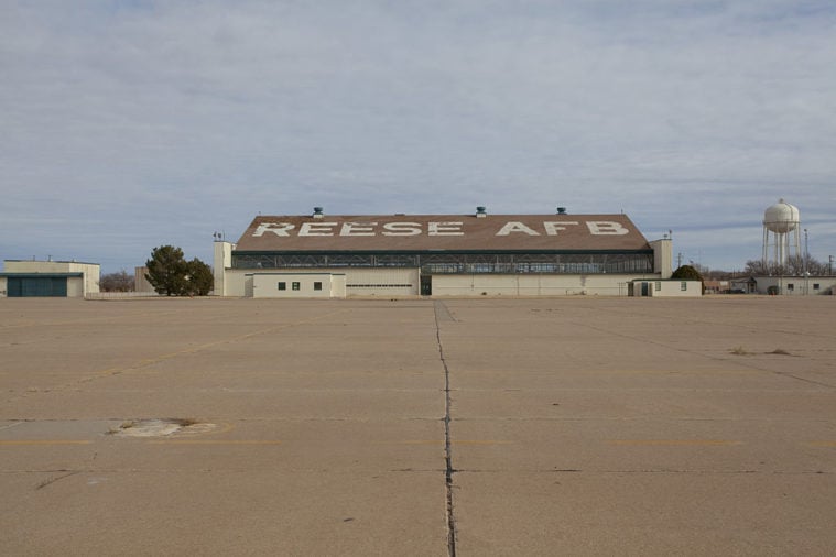 An aircraft hangar at the former Reese Air Force Base, now called Reese Technology Center, in Lubbock.