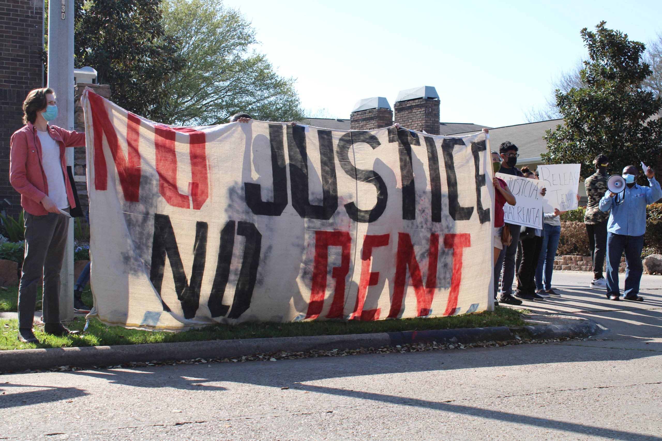 No Justice No Rent After Winter Storm Uri Tenants Go On Strike